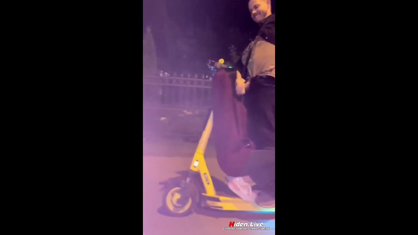 Slut Sucks Dick on Electric Scooter Right on the Street! Deepthroat While Moving!