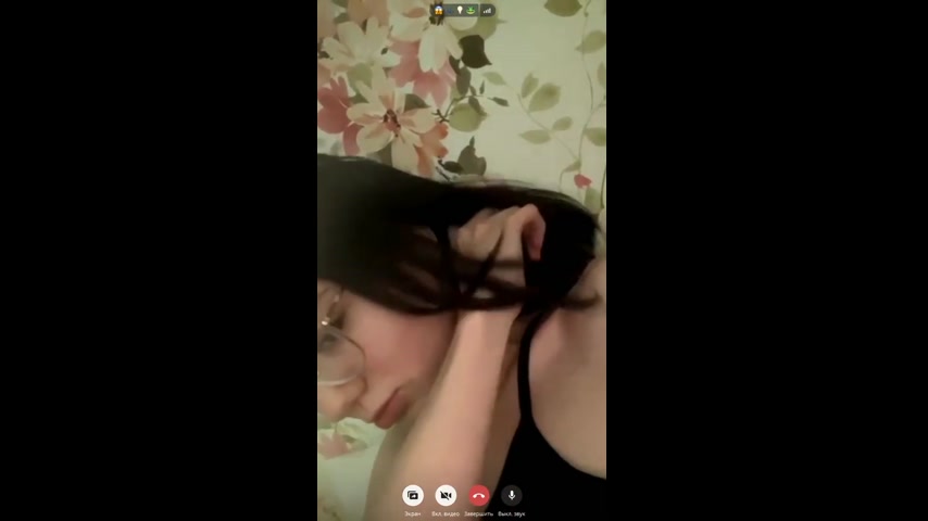 Girl teases on video call showing tits and ass while talking dirty