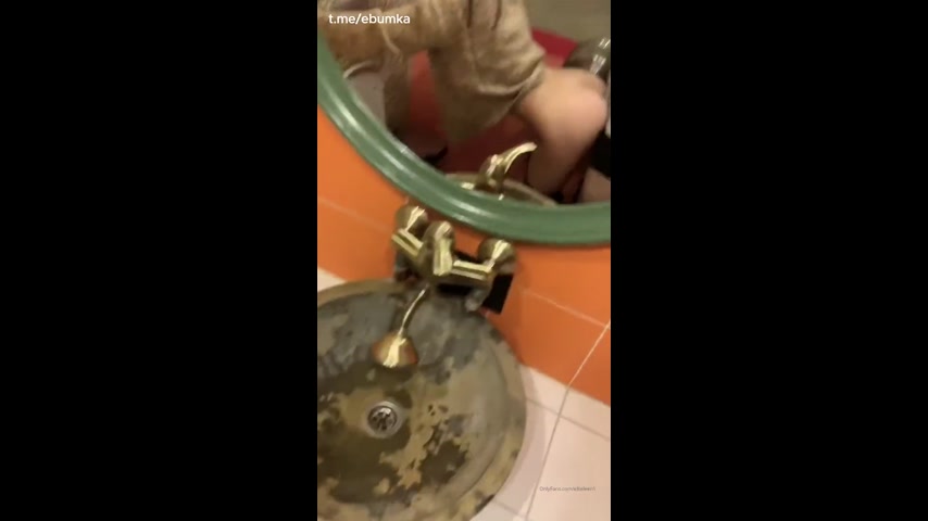 Bar Toilet Fuck on a Date: Standing Doggy and Creampie