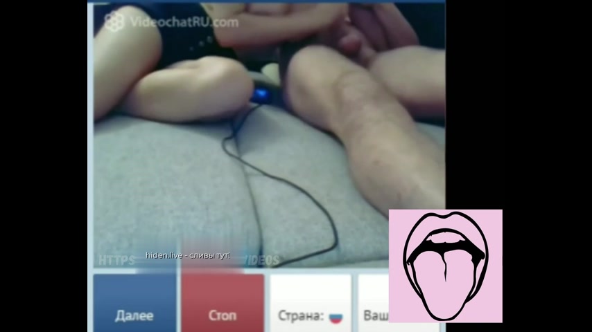 Wife Jerks Husband's Cock in Chat Roulette with Dirty Talk